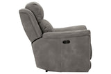 Next-Gen DuraPella Slate Dual Power Performance Fabric Recliner /ADJ Headrest by Ashley at Eve Furniture