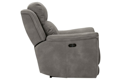 Next-Gen DuraPella Slate Dual Power Performance Fabric Recliner /ADJ Headrest by Ashley at Eve Furniture