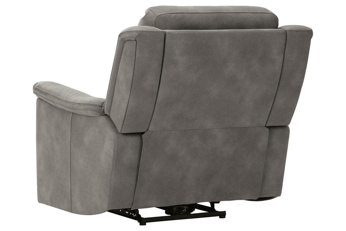 Next-Gen DuraPella Slate Dual Power Performance Fabric Recliner /ADJ Headrest by Ashley at Eve Furniture