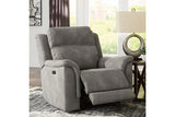 Next-Gen DuraPella Slate Dual Power Performance Fabric Recliner /ADJ Headrest by Ashley at Eve Furniture