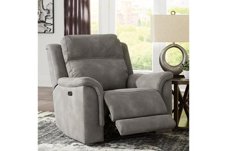 Next-Gen DuraPella Slate Dual Power Performance Fabric Recliner /ADJ Headrest by Ashley at Eve Furniture