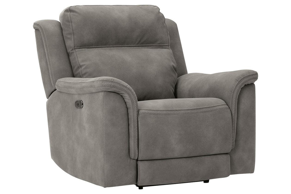 Next-Gen DuraPella Slate Dual Power Performance Fabric Recliner /ADJ Headrest by Ashley at Eve Furniture
