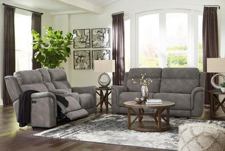 Next-Gen DuraPella Slate Dual Power Reclining Living Room Set by Ashley at Eve Furniture