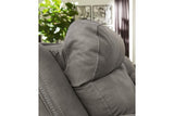 Next-Gen DuraPella Slate Dual Power Reclining Loveseat with Console by Ashley at Eve Furniture