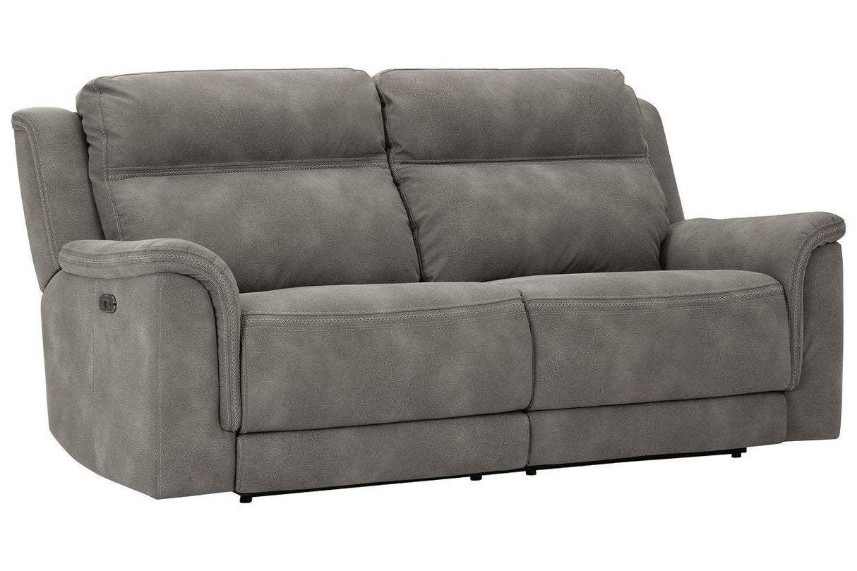 Next-Gen DuraPella Slate Dual Power Reclining Sofa by Ashley at Eve Furniture