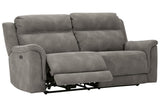 Next-Gen DuraPella Slate Dual Power Reclining Sofa by Ashley at Eve Furniture