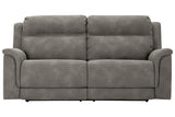 Next-Gen DuraPella Slate Dual Power Reclining Sofa by Ashley at Eve Furniture