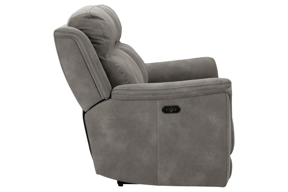 Next-Gen DuraPella Slate Dual Power Reclining Sofa by Ashley at Eve Furniture