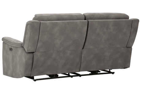 Next-Gen DuraPella Slate Dual Power Reclining Sofa by Ashley at Eve Furniture