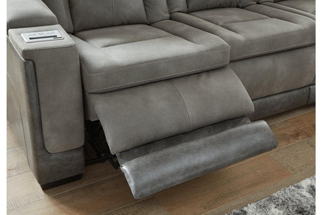 Next-Gen DuraPella Slate Fabric Dual Power Reclining Sofa by Ashley at Eve Furniture