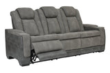 Next-Gen DuraPella Slate Fabric Dual Power Reclining Sofa by Ashley at Eve Furniture