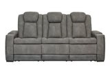 Next-Gen DuraPella Slate Fabric Dual Power Reclining Sofa by Ashley at Eve Furniture