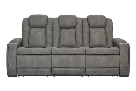 Next-Gen DuraPella Slate Fabric Dual Power Reclining Sofa by Ashley at Eve Furniture