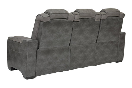 Next-Gen DuraPella Slate Fabric Dual Power Reclining Sofa by Ashley at Eve Furniture