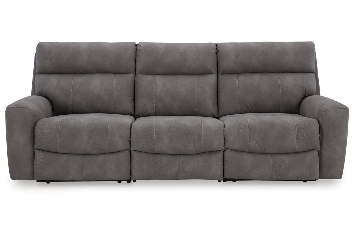 Next-Gen DuraPella Slate Performance Fabric 3-Piece Dual Power Reclining Modular Sofa by Ashley at Eve Furniture