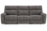 Next-Gen DuraPella Slate Performance Fabric 3-Piece Dual Power Reclining Modular Sofa by Ashley at Eve Furniture