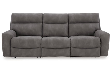 Next-Gen DuraPella Slate Performance Fabric 3-Piece Dual Power Reclining Modular Sofa by Ashley at Eve Furniture