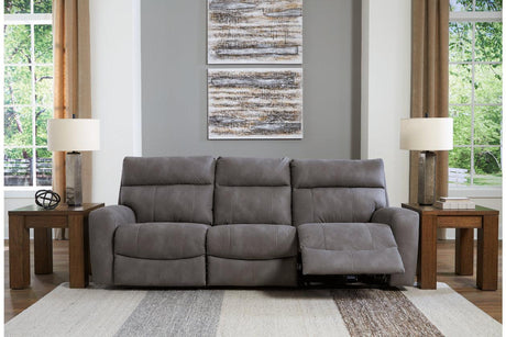 Next-Gen DuraPella Slate Performance Fabric 3-Piece Dual Power Reclining Modular Sofa by Ashley at Eve Furniture