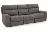 Next-Gen DuraPella Slate Performance Fabric 3-Piece Dual Power Reclining Modular Sofa by Ashley at Eve Furniture