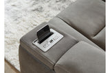 Next-Gen DuraPella Slate Performance Fabric Dual Power Recliner /ADJ Headrest by Ashley at Eve Furniture