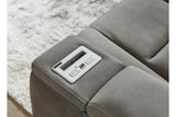 Next-Gen DuraPella Slate Performance Fabric Dual Power Recliner /ADJ Headrest by Ashley at Eve Furniture