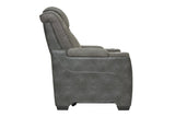 Next-Gen DuraPella Slate Performance Fabric Dual Power Recliner /ADJ Headrest by Ashley at Eve Furniture