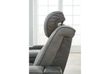 Next-Gen DuraPella Slate Performance Fabric Dual Power Recliner /ADJ Headrest by Ashley at Eve Furniture