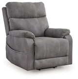 Next-Gen Durapella Slate Power Lift Recliner by ASHLEY FURNITURE at Eve Furniture