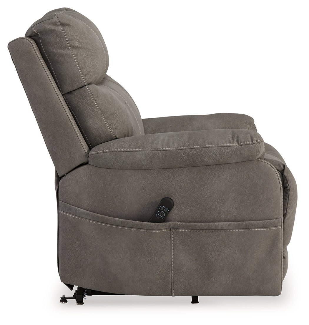 Next-Gen Durapella Slate Power Lift Recliner by ASHLEY FURNITURE at Eve Furniture