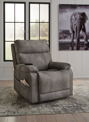 Next-Gen Durapella Slate Power Lift Recliner by ASHLEY FURNITURE at Eve Furniture