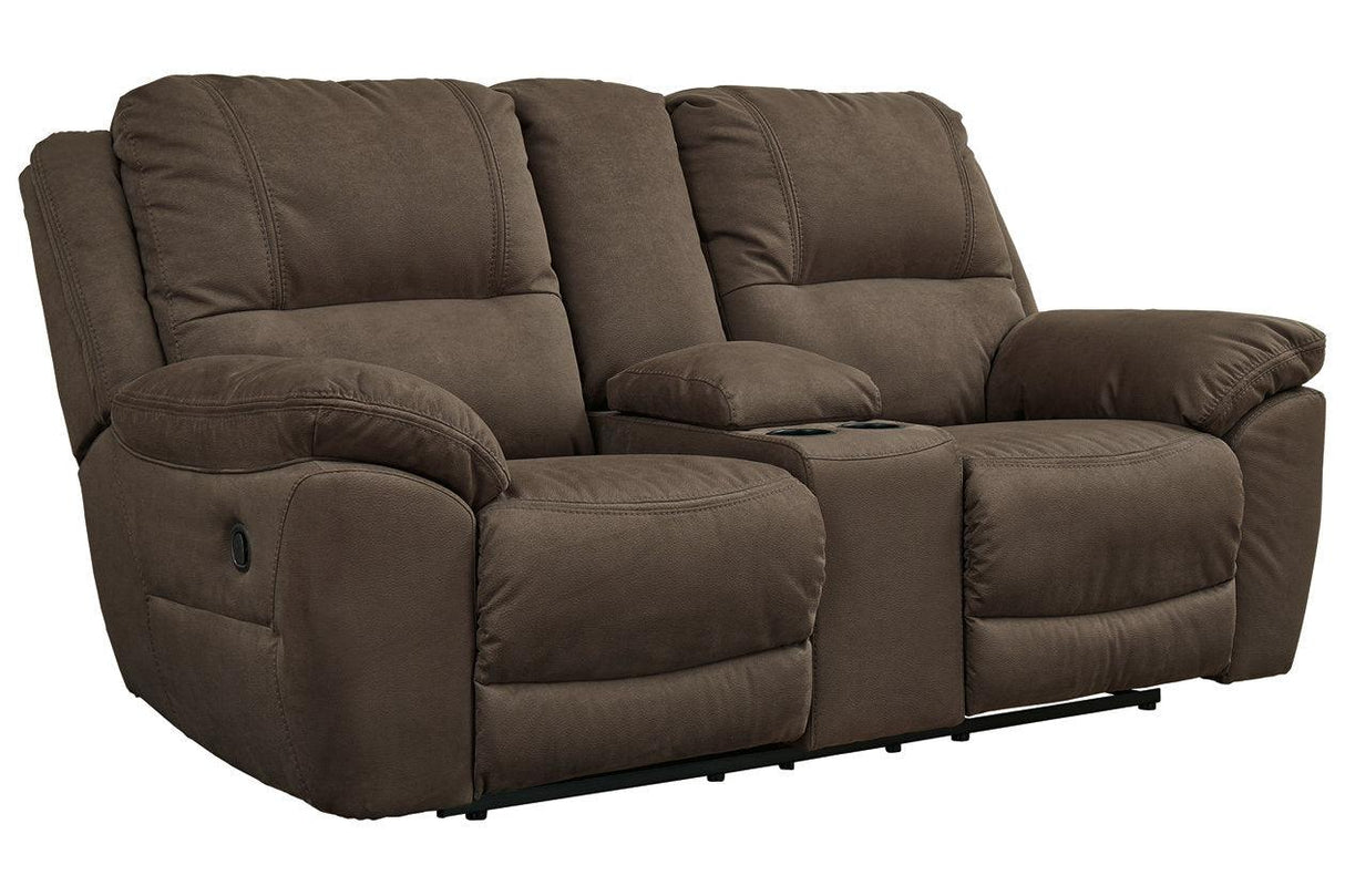 Next-Gen Gaucho Espresso Manual Reclining Loveseat with Console by Ashley at Eve Furniture