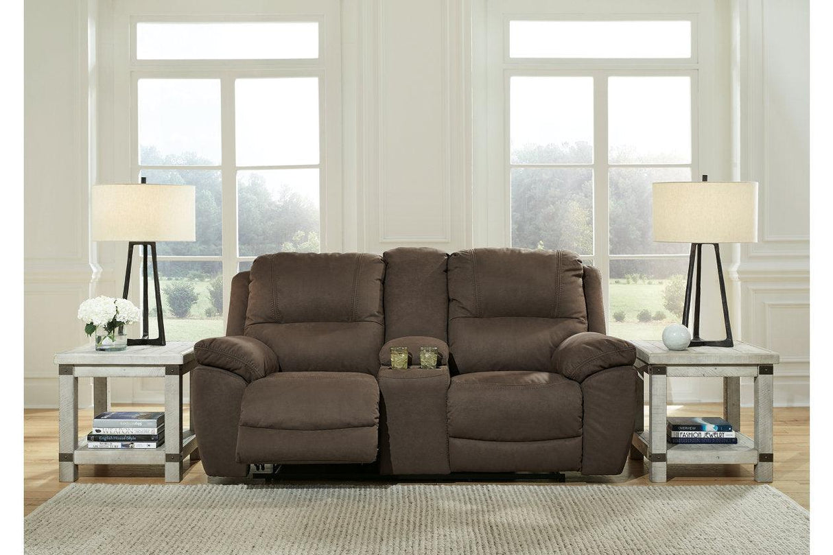 Next-Gen Gaucho Espresso Manual Reclining Loveseat with Console by Ashley at Eve Furniture