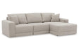 Next-Gen Gaucho Gray 3-Piece Right Arm Facing Chaise Sectional by Ashley at Eve Furniture