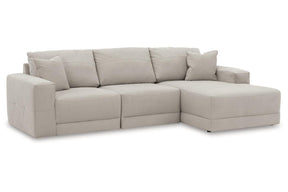 Next-Gen Gaucho Gray 3-Piece Right Arm Facing Chaise Sectional by Ashley at Eve Furniture