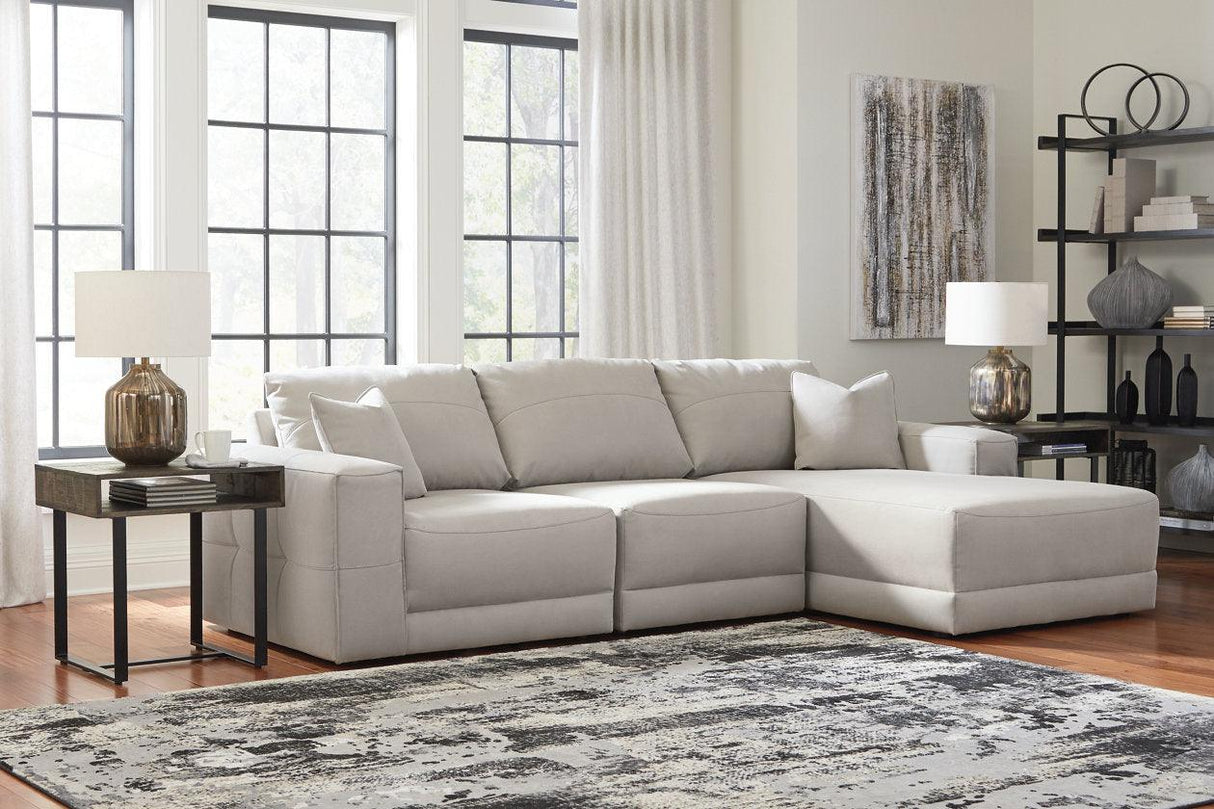 Next-Gen Gaucho Gray 3-Piece Right Arm Facing Chaise Sectional by Ashley at Eve Furniture
