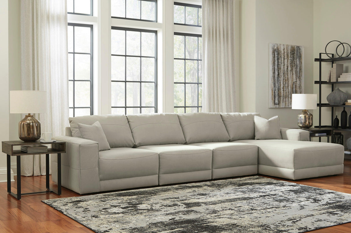 Next-Gen Gaucho Gray 4-Piece Right Arm Facing Chaise Sectional by Ashley at Eve Furniture