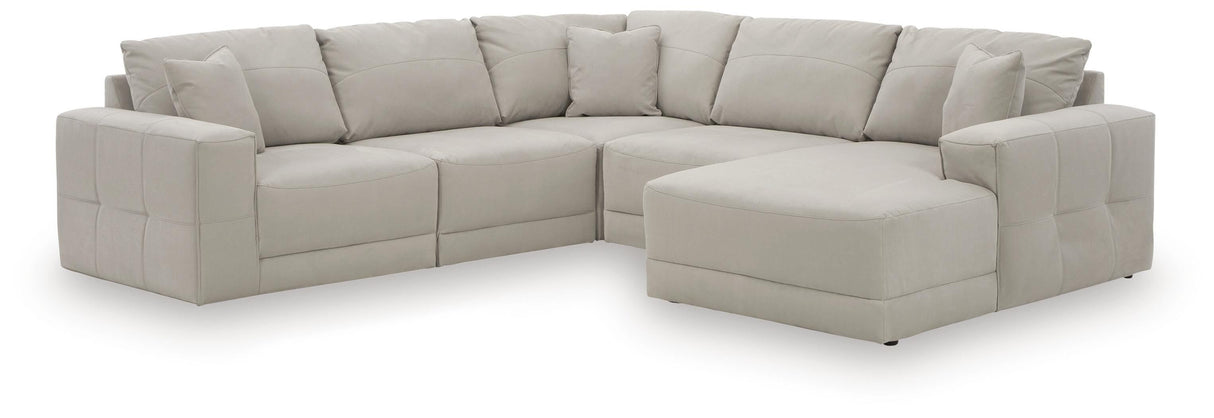 Next-Gen Gaucho Gray 5-Piece Sectional with RAF Chaise by Ashley at Eve Furniture