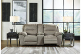 Next-Gen Gaucho Putty Power Reclining Loveseat with Console by Ashley at Eve Furniture