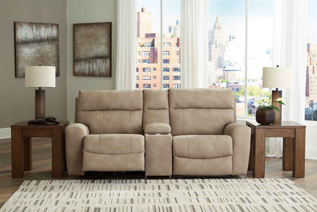 Next-Gen Sand DuraPella Power Reclining Living Room Set with Console by Ashley at Eve Furniture