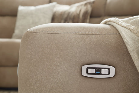 Next-Gen Sand DuraPella Power Reclining Living Room Set with Console by Ashley at Eve Furniture