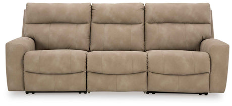 Next-Gen Sand DuraPella Power Reclining Sofa & Loveseat by Ashley at Eve Furniture