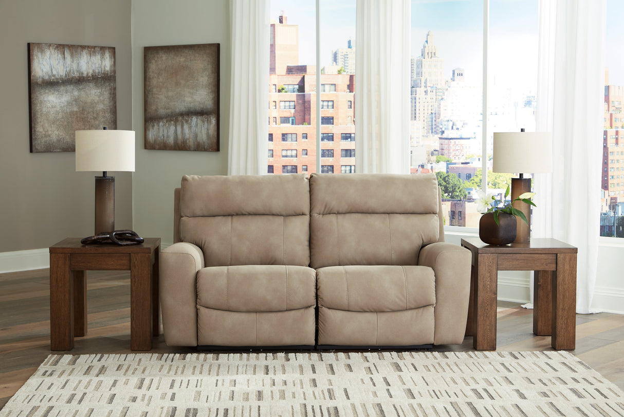 Next-Gen Sand DuraPella Power Reclining Sofa & Loveseat by Ashley at Eve Furniture