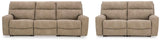 Next-Gen Sand DuraPella Power Reclining Sofa & Loveseat by Ashley at Eve Furniture