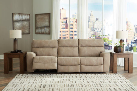 Next-Gen DuraPella Sand Performance Fabric 3-Piece Dual Power Reclining Modular Sofa by Ashley at Eve Furniture