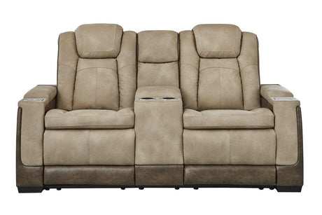 Next-Gen DuraPella Sand Dual Power Reclining Loveseat with Console by Ashley at Eve Furniture