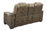 Next-Gen DuraPella Sand Dual Power Reclining Loveseat with Console by Ashley at Eve Furniture