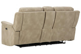 Next-Gen DuraPella Sand Power Reclining Loveseat with Console by Ashley at Eve Furniture
