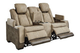 Next-Gen DuraPella Sand Dual Power Reclining Loveseat with Console by Ashley at Eve Furniture