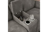 Next-Gen DuraPella Slate Dual Power Reclining Loveseat with Console by Ashley at Eve Furniture