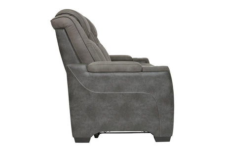 Next-Gen DuraPella Slate Fabric Dual Power Reclining Sofa by Ashley at Eve Furniture